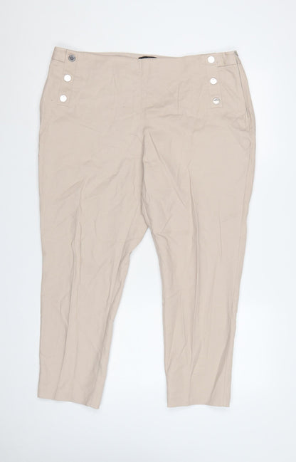 STAR Julien Macdonald Women’s Beige Size 18 High Rise Tapered Trousers