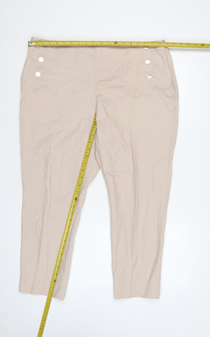 STAR Julien Macdonald Women’s Beige Size 18 High Rise Tapered Trousers