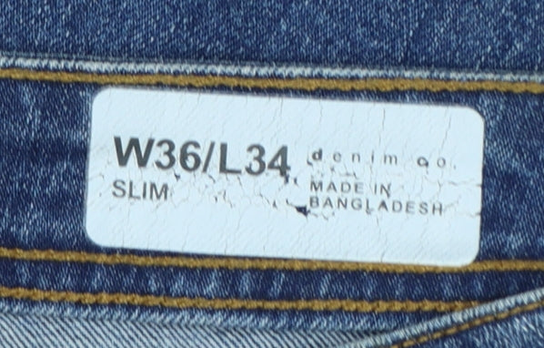 Denim Co. Men’s Blue Slim Skinny Jeans W36 L34 Stretch