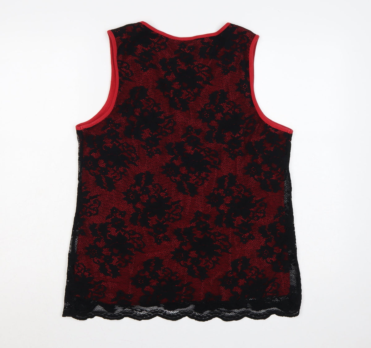 Berkertex Women Red Black Floral Lace Camisole Tank Top UK 18