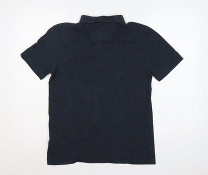 Liverpool FC Men’s Black M Button-Down Speckled Cotton Blend Polo Shirt