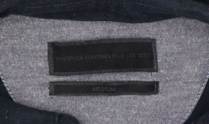 Liverpool FC Men’s Black M Button-Down Speckled Cotton Blend Polo Shirt
