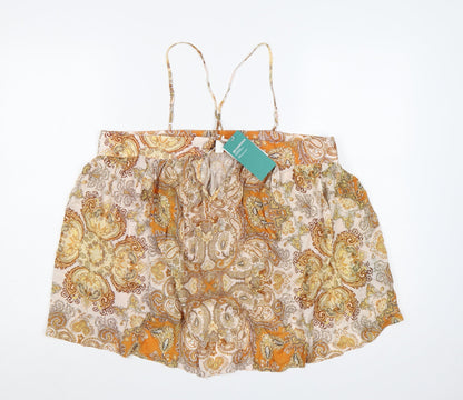 H&M Women Multicoloured Paisley Off Shoulder Camisole Top UK 16 NWT