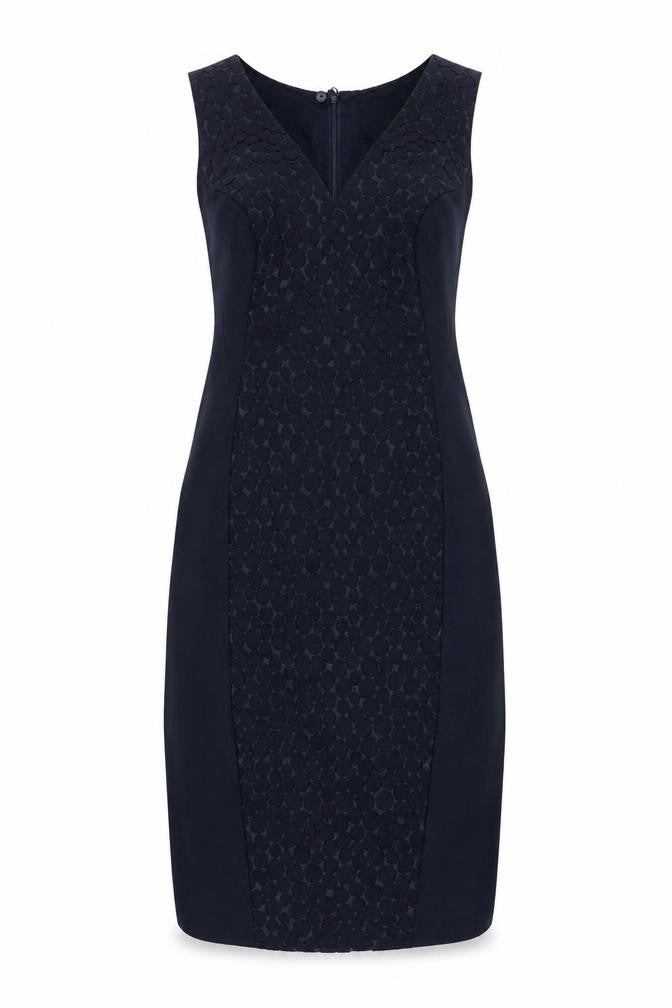 Next Women Blue UK 8 Sleeveless Pencil Dress Lace Panel