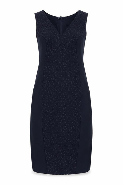 Next Women Blue UK 8 Sleeveless Pencil Dress Lace Panel