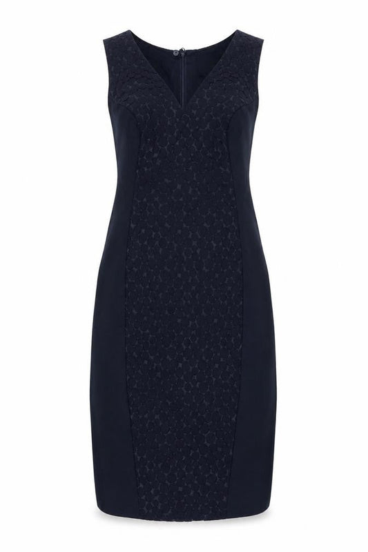 Next Women Blue UK 8 Sleeveless Pencil Dress Lace Panel