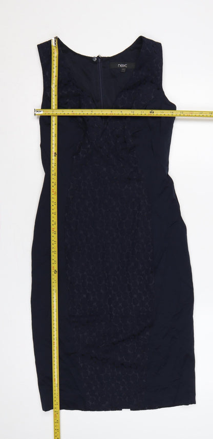 Next Women Blue UK 8 Sleeveless Pencil Dress Lace Panel
