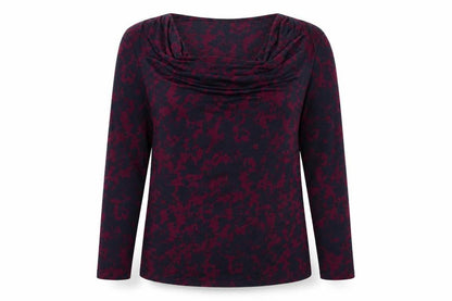Austin Reed Women Multicoloured UK 12 Floral Cowl Neck Jersey Blouse