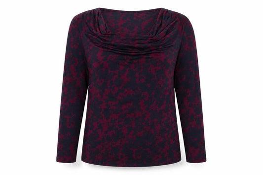 Austin Reed Women Multicoloured UK 12 Floral Cowl Neck Jersey Blouse