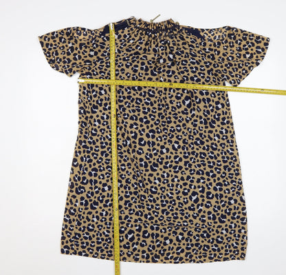 Michael Michael Kors Women Beige Leopard Print Shift Dress S