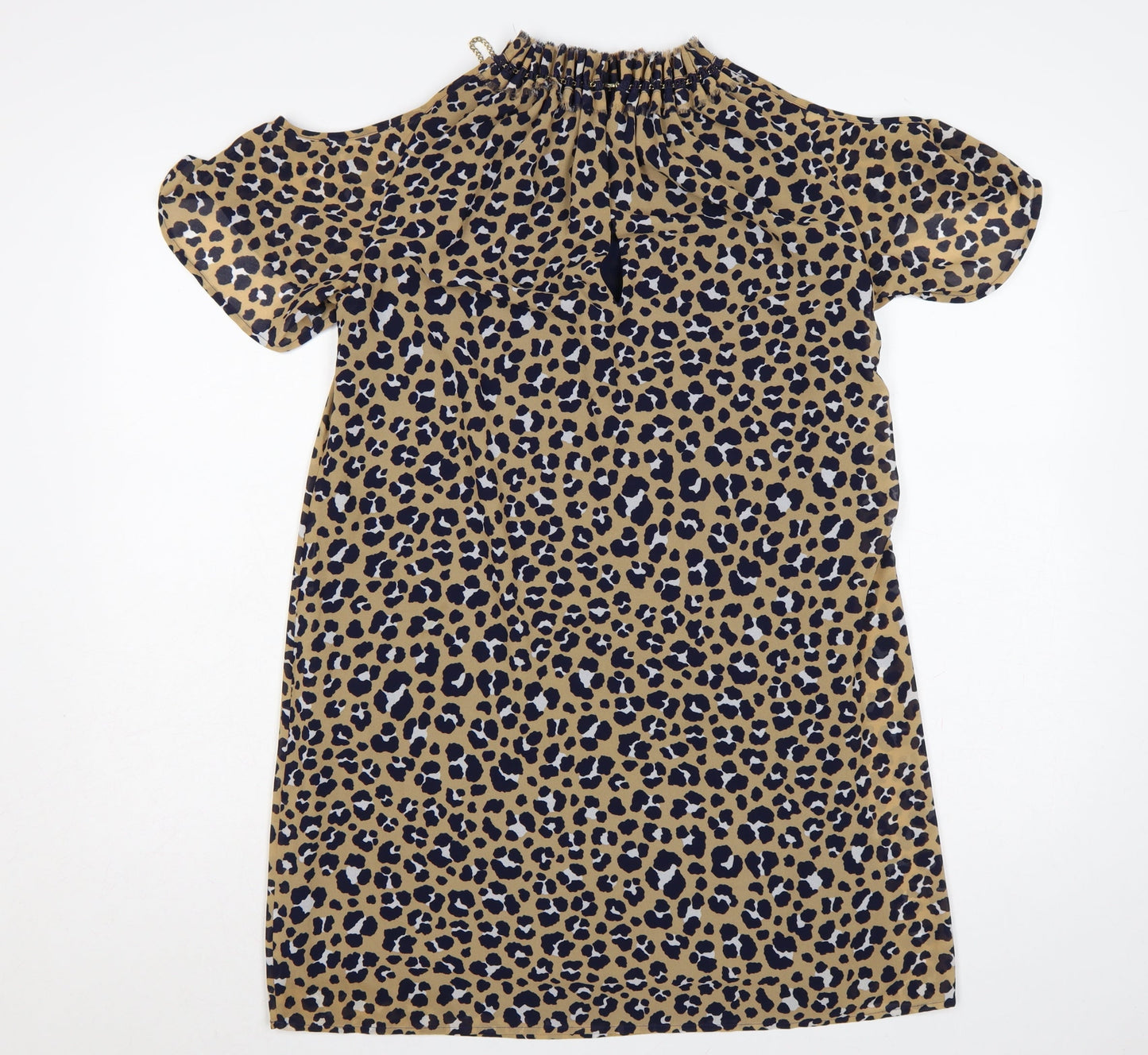 Michael Michael Kors Women Beige Leopard Print Shift Dress S