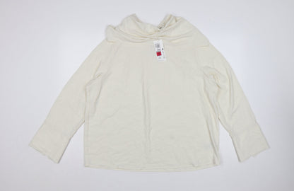 Marks & Spencer Women Ivory UK 18 Basic Cowl Neck Long Sleeve Blouse