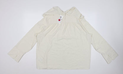 Marks & Spencer Women Ivory UK 18 Basic Cowl Neck Long Sleeve Blouse