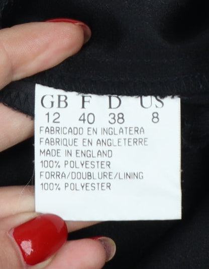 Jacques Vert Women Black UK 12 Tuxedo Style Long Waistcoat Formal