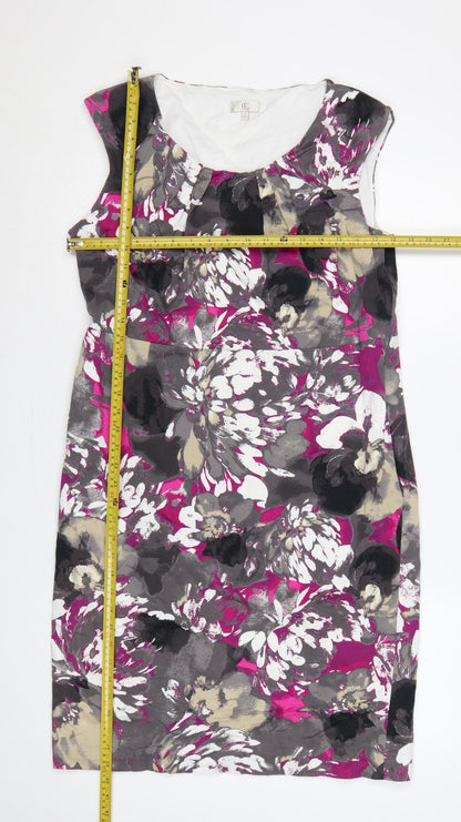 CC Women Multicoloured Floral Size 16 Sheath Knee Dress