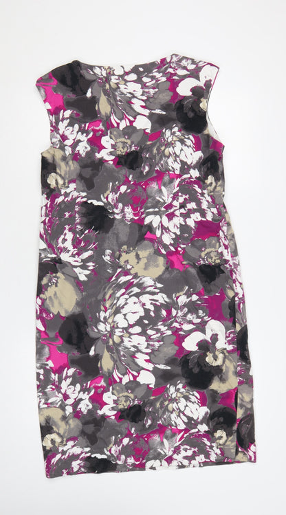 CC Women Multicoloured Floral Size 16 Sheath Knee Dress