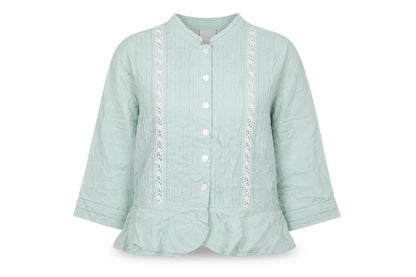 Poetry Women Green UK 14 Cotton Embroidered 3/4 Sleeve Blouse