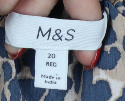 Marks and Spencer Women Brown Leopard Print Midi Fit & Flare Dress UK 20