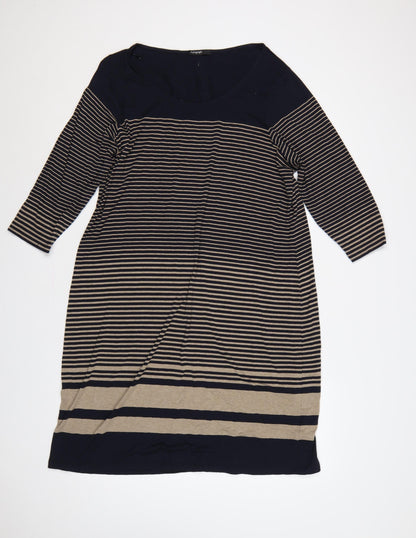 Autograph Women Multicolour UK 22 Striped Jumper Dress 3/4 Sleeve