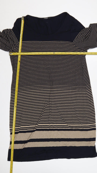 Autograph Women Multicolour UK 22 Striped Jumper Dress 3/4 Sleeve