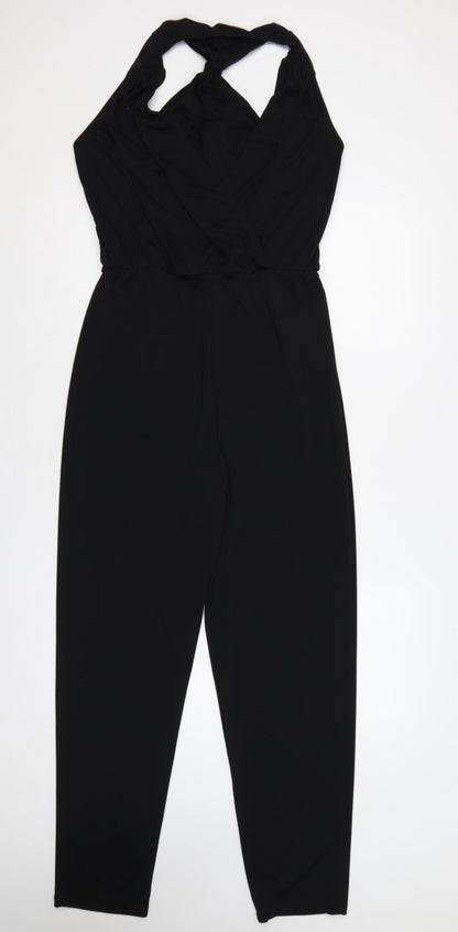 Oasis Women’s Black S Halter Backless Wide-Leg Jumpsuit