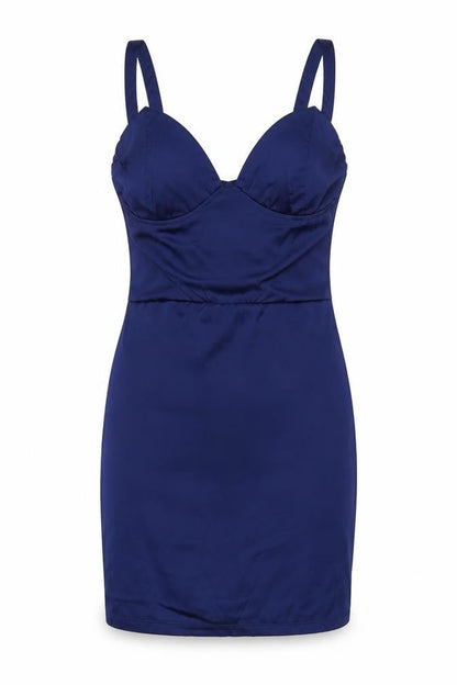 Femme Luxe Women Blue UK 8 Bodycon Halter Mini Party Dress