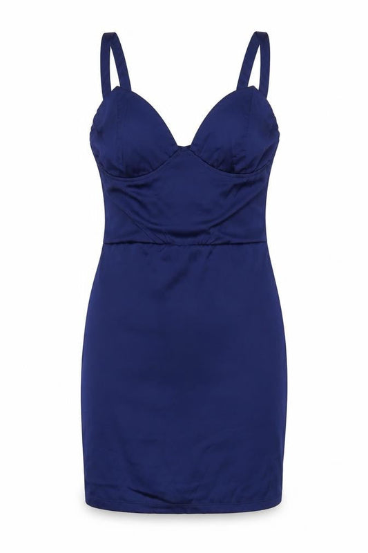 Femme Luxe Women Blue UK 8 Bodycon Halter Mini Party Dress