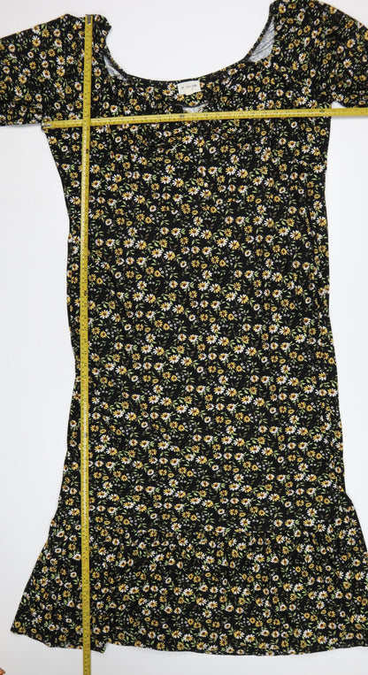 Be Fore Dawn Curve Women’s Black Floral Maxi Dress UK 22 Puff Sleeve