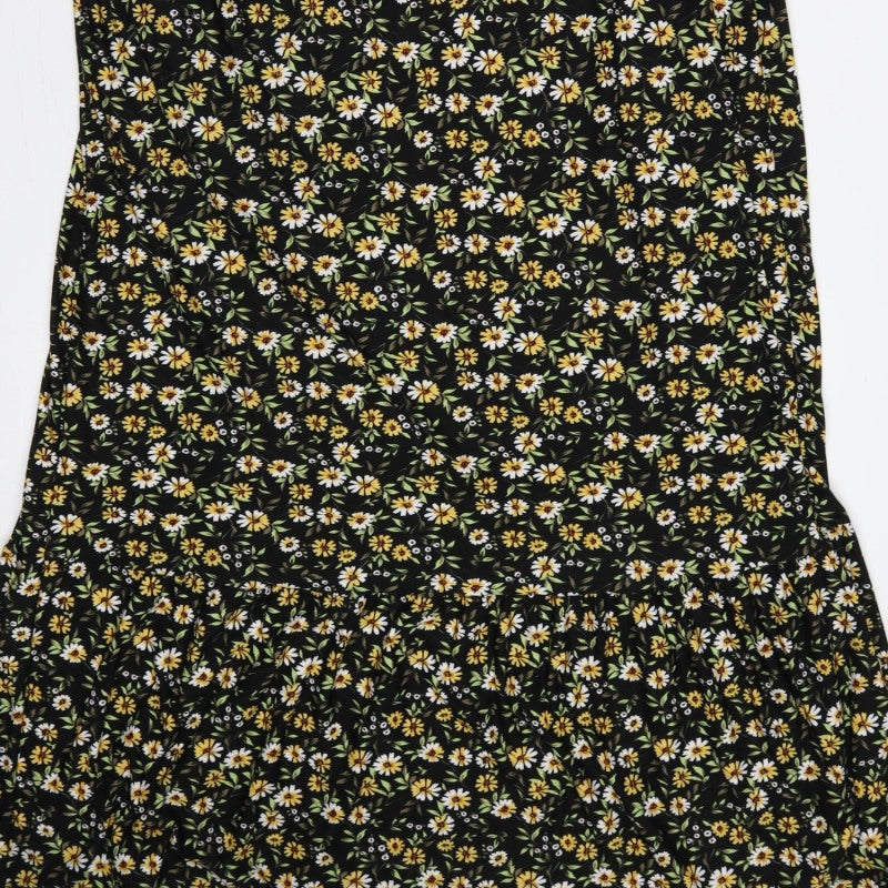 Be Fore Dawn Curve Women’s Black Floral Maxi Dress UK 22 Puff Sleeve