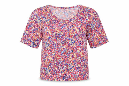 Cotton Traders Women’s Multicoloured Floral Cotton Jersey Top UK 10
