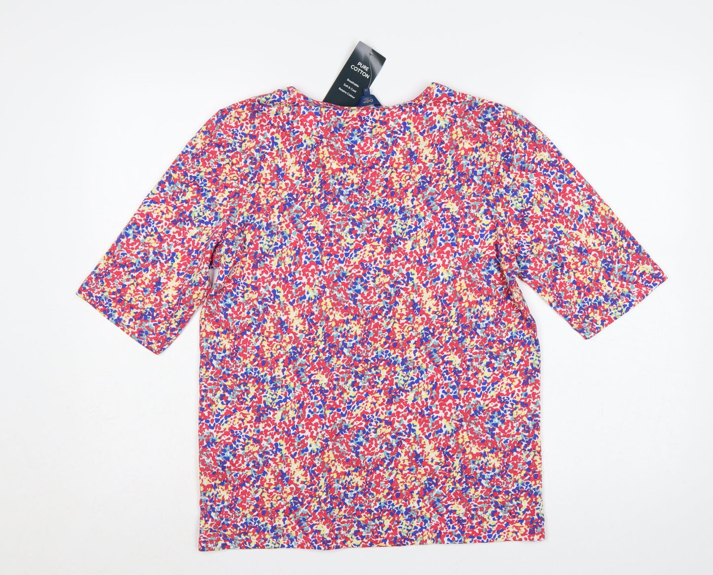Cotton Traders Women’s Multicoloured Floral Cotton Jersey Top UK 10