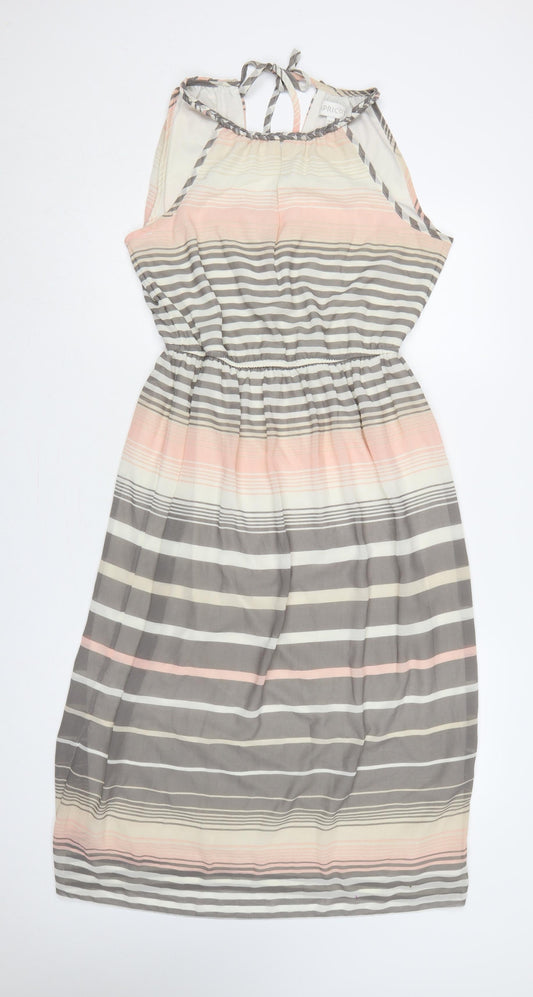 Apricot Women Multicoloured UK 12 Maxi Halter Striped Tie-Back Dress