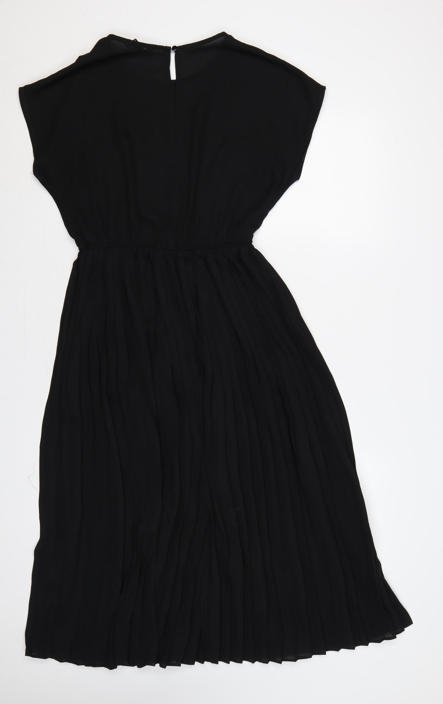 New Look Women Black UK 10 Fit & Flare Pleated Knee Dress