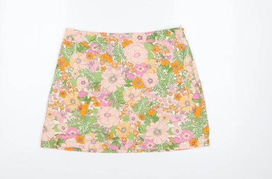 MNG Women’s Multicoloured XL Floral A-Line Mini Skirt