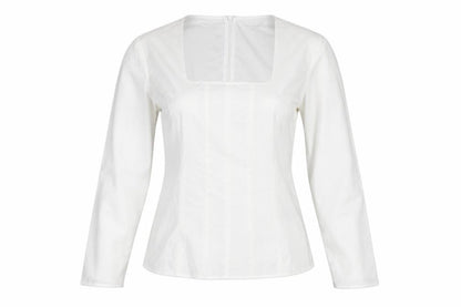 Marks and Spencer Women White UK 16 Ruffle Front Long Sleeve Blouse