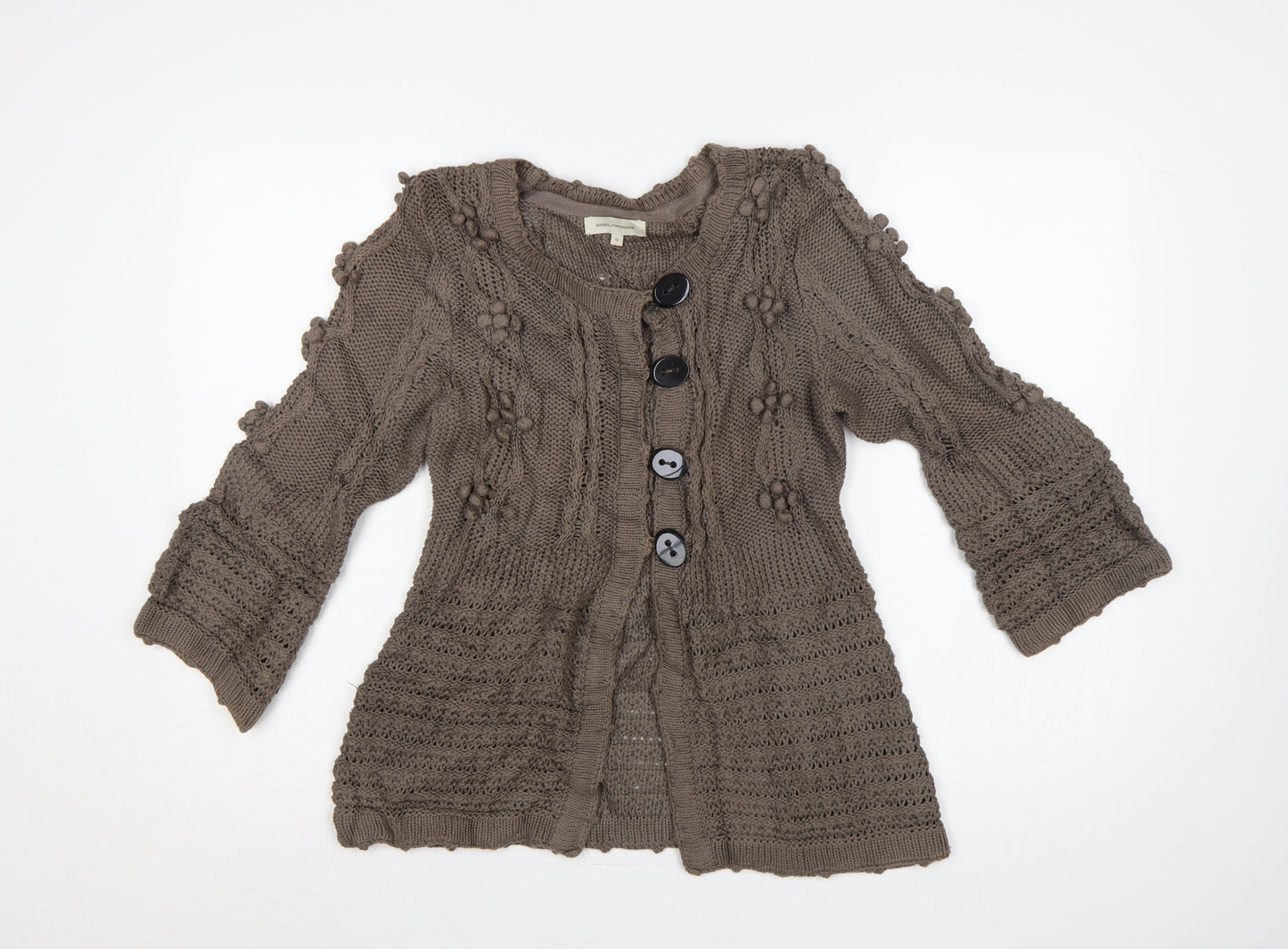 Rocha John Rocha Women’s Brown Size 12 Cable Knit Button Cardigan