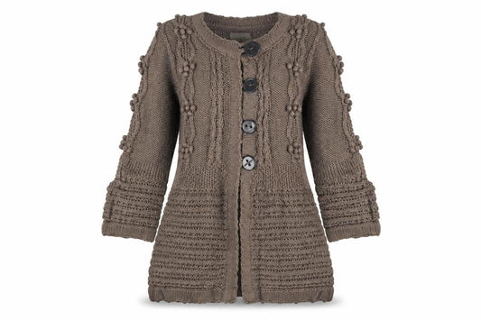 RJR.John Rocha Women’s Brown Size 12 Cable Knit Button Cardigan