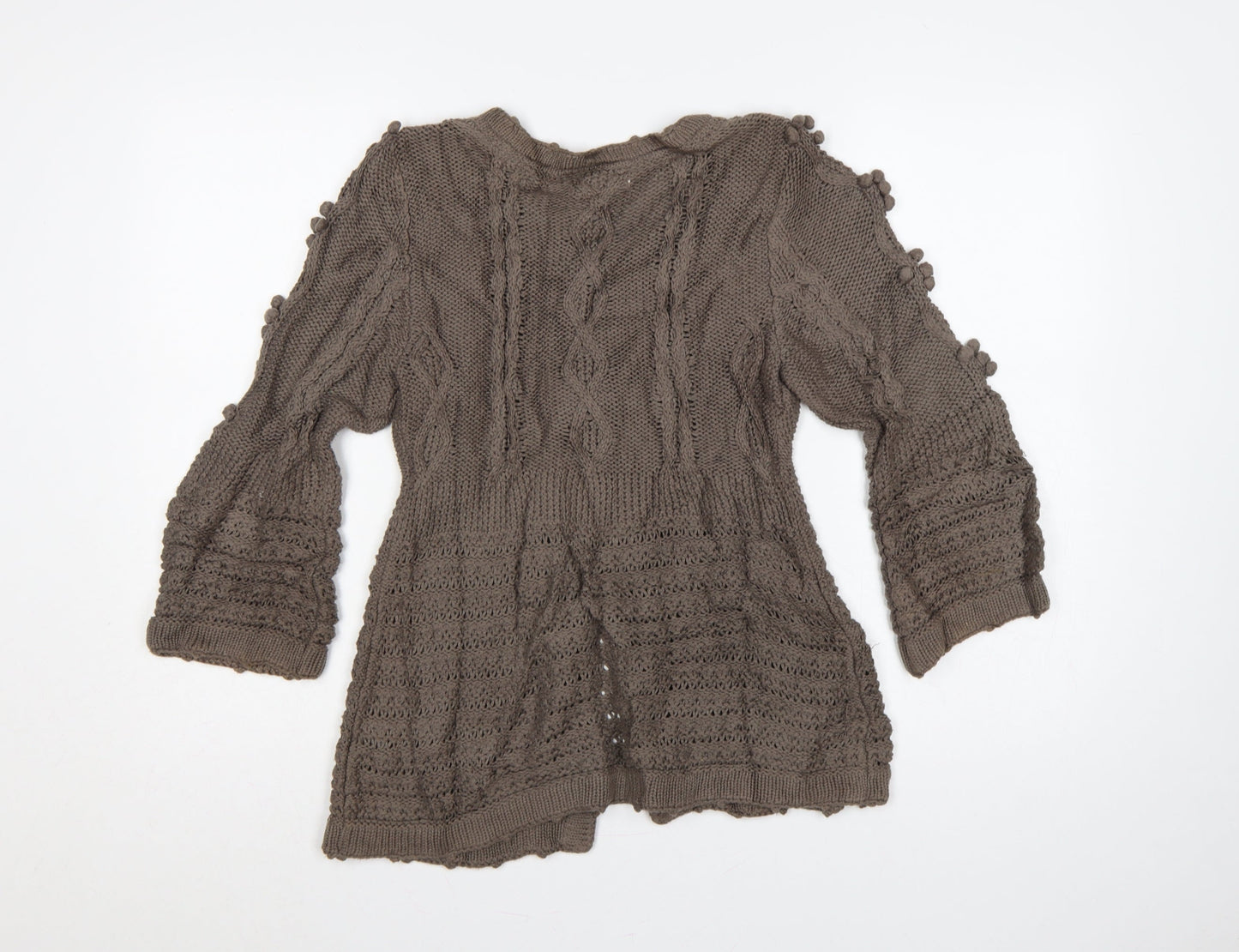 Rocha John Rocha Women’s Brown Size 12 Cable Knit Button Cardigan