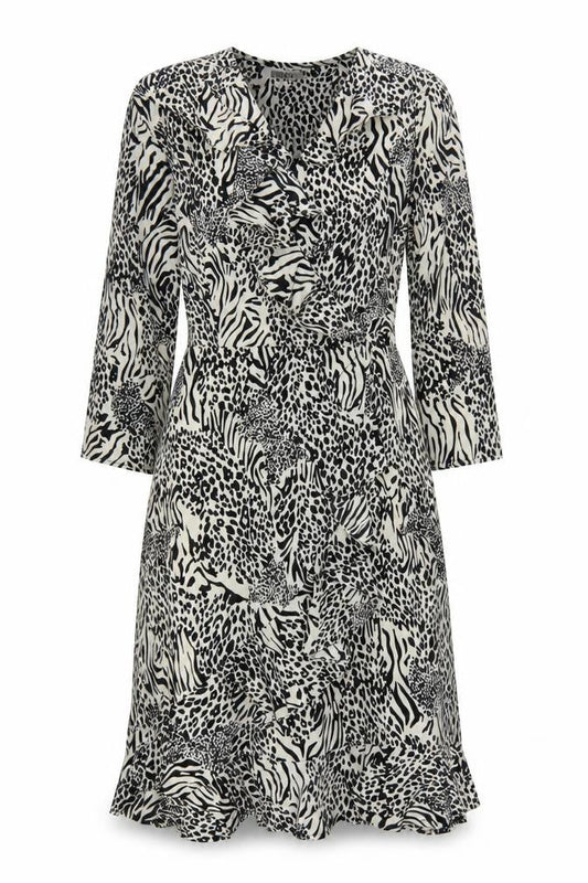 Stella Morgan Women Multicoloured Animal Print Wrap Midi Dress UK 10