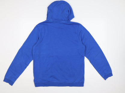 Nike Men’s Blue M Pullover Hoodie Logo Drawstring Pocket