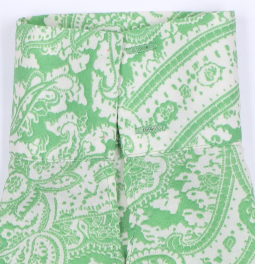 Topshop Women Green Paisley Button-Up Collared Long Sleeve Shirt UK 10