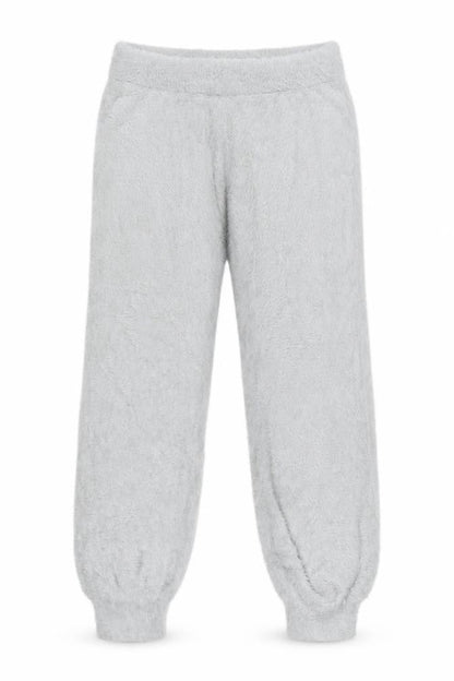 Marks & Spencer Women Grey Small Fluffy Cuffed Jogger Trousers
