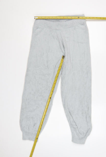 Marks & Spencer Women Grey Small Fluffy Cuffed Jogger Trousers