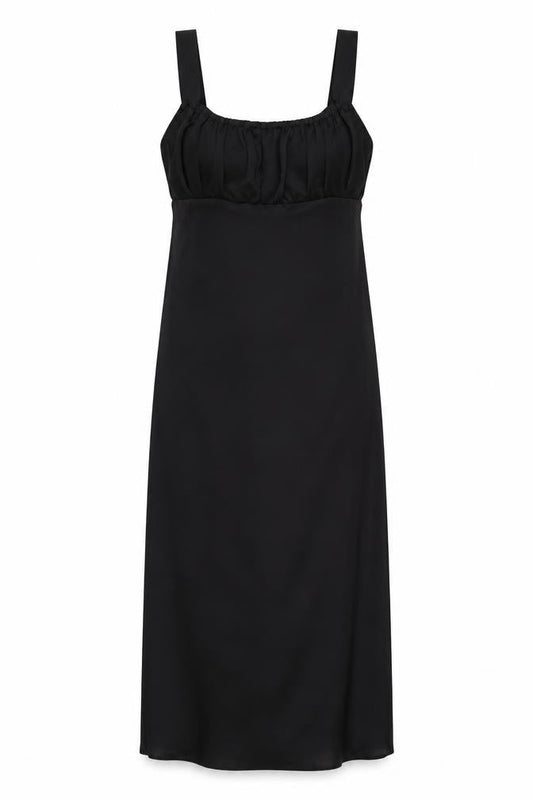 ASOS Design Women Black UK 12 Long Sleeveless Slip Dress