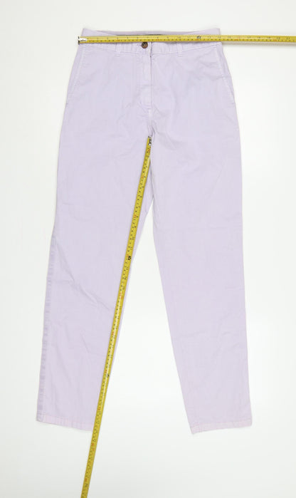 Marks & Spencer Women Purple UK 8 Tapered Chino Cotton Trousers