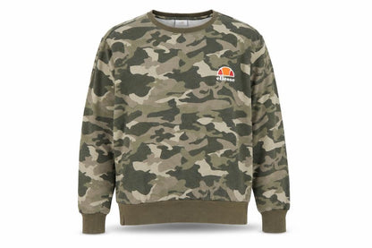 Ellesse Men’s Green Camo XL Crew Neck Logo Pullover Sweatshirt