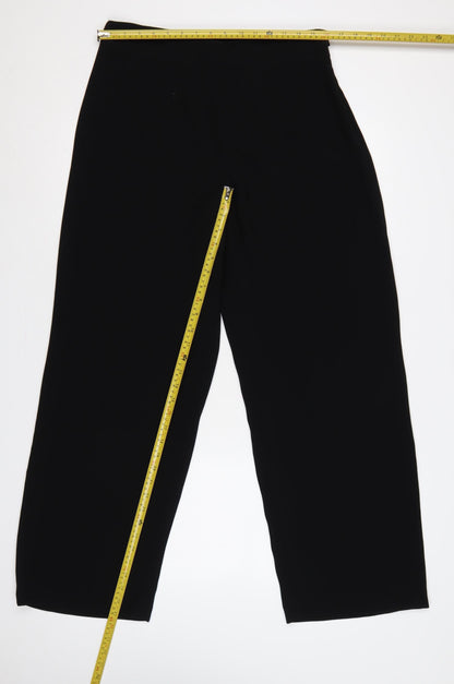 Betty Barclay Women Black UK 16 High Waist Wide-Leg Dress Trousers