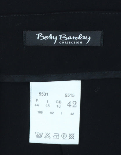 Betty Barclay Women Black UK 16 High Waist Wide-Leg Dress Trousers