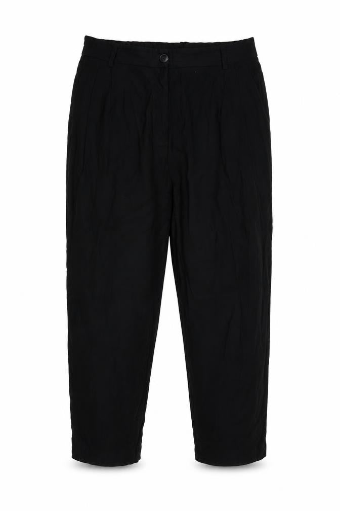 H&M Women Black UK 16 High Rise Tapered Tailored Trousers