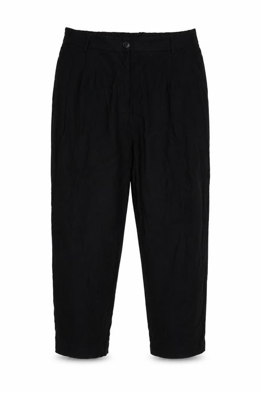 H&M Women Black UK 16 High Rise Tapered Tailored Trousers